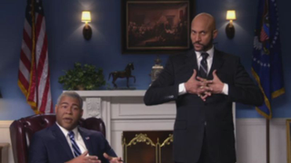 Obama’s anger translator Luther crashed <i>The Daily Show</i> for one last rant